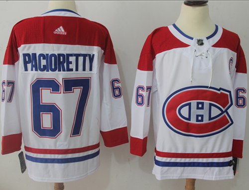 Adidas Canadiens #67 Max Pacioretty White Road Authentic Stitched NHL Jersey - Click Image to Close
